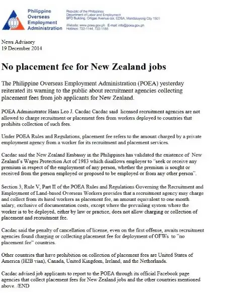 New Zealand Jobs for Filipinos