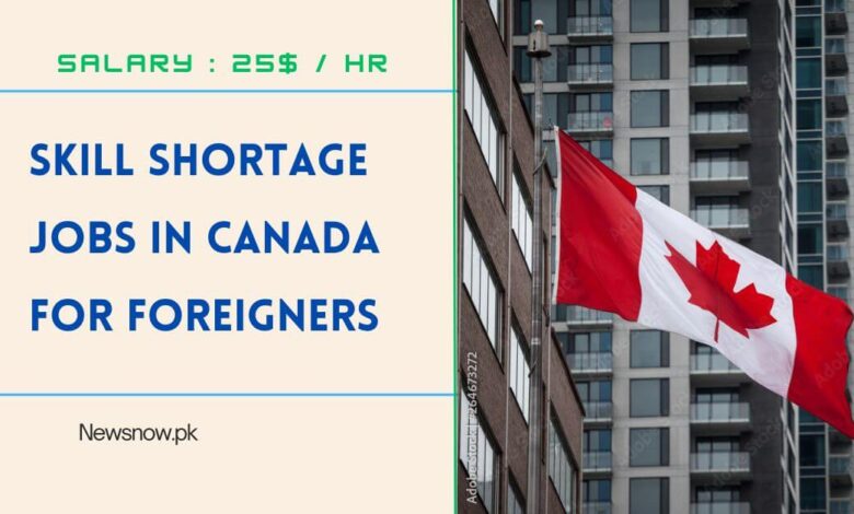 Skill Shortage Jobs in Canada for Foreigners