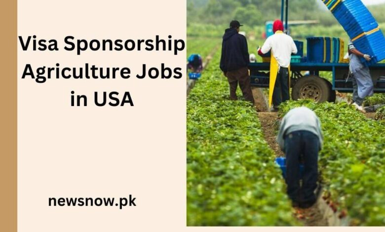 Visa Sponsorship Agriculture Jobs in USA